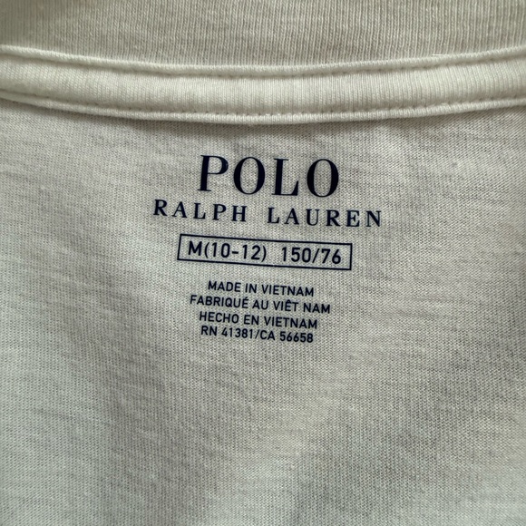 Polo by Ralph Lauren Kids White Long Sleeve Tee with Christmas Tree Bear Graphic - Picture 3 of 6